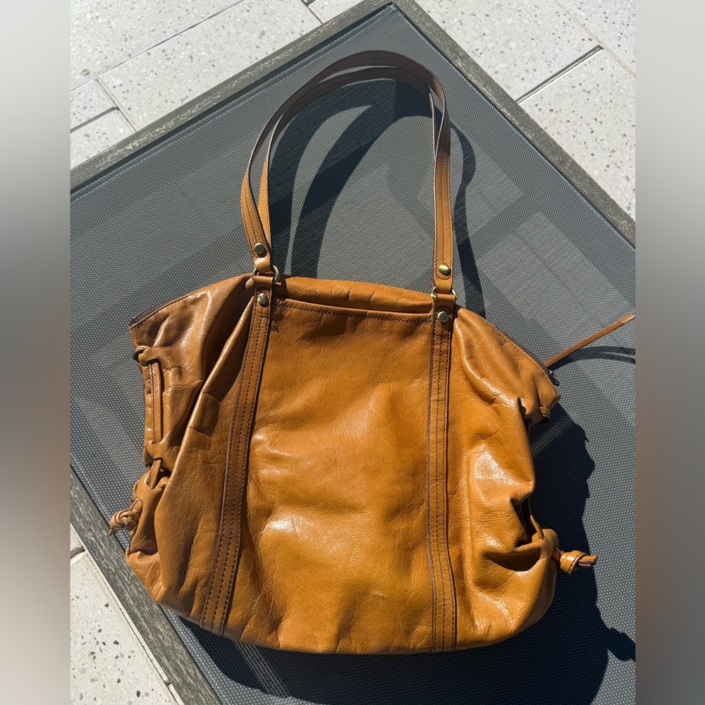 Vintage HOBO Rich Brown Leather Tote Bag